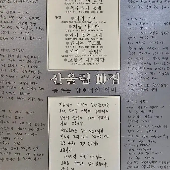 [BUNJANG] Sanullim 10th Album LP / 산울림 10집 LP