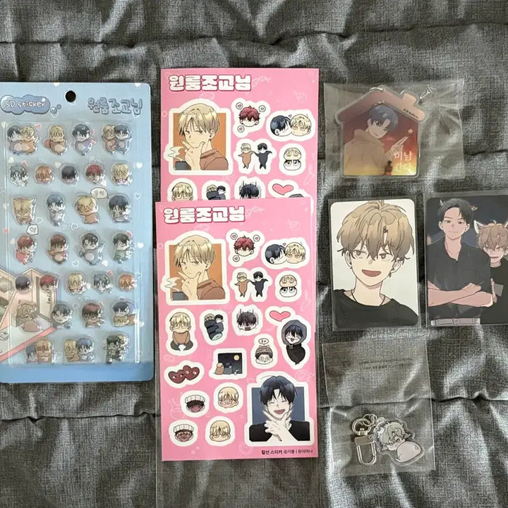 [BUNJANG] Wonroom Jogyo Sticker Acrylic Keyring Photocard Set / 원룸조교님 스티커 아크릴키링 포토카드