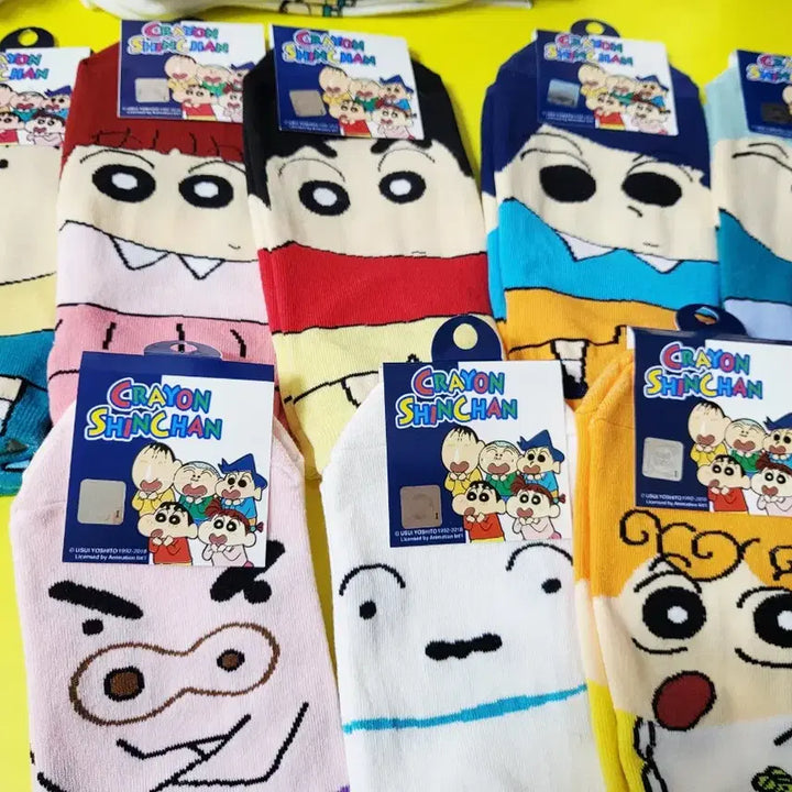 [BUNJANG] Crayon Shin-chan Character Ankle Socks Set (8 Pairs) / 18년도 짱구 캐릭터 발목 양말 세트 8종