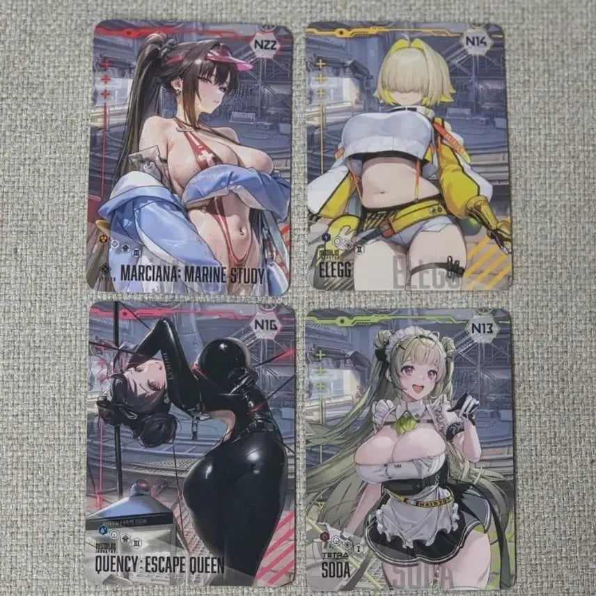 [BUNJANG] Nier: Automata AR Card Bundle - Marchana, Eleg, Quency, Soda / 니케 Ar 카드 판매 마르차나 일레그 퀀시 소다 판매