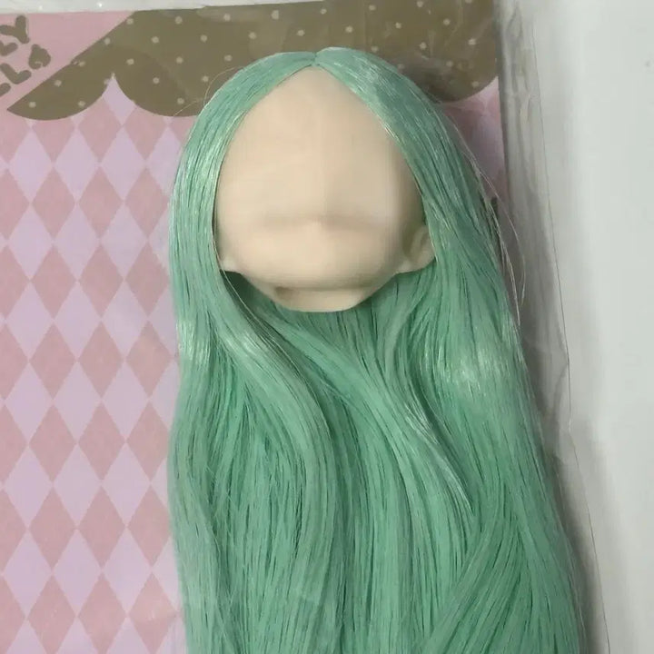 [BUNJANG] Mint Green Rooted Hair Azone Pureneemo Doll Head / 민트색 식모헤드 아존돌 퓨어니모 블라인드돌 인형 구관 헤드