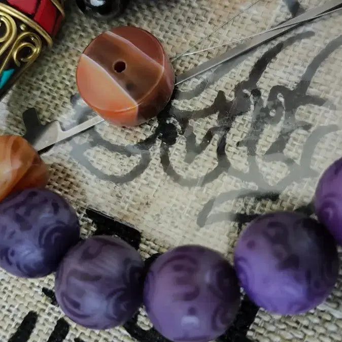 [BUNJANG] Bodhi Seed &amp; Magnet Bracelet 12mm / 보리수 염주   고급 비즈 자석 호마노 에너지 팔찌 12mm