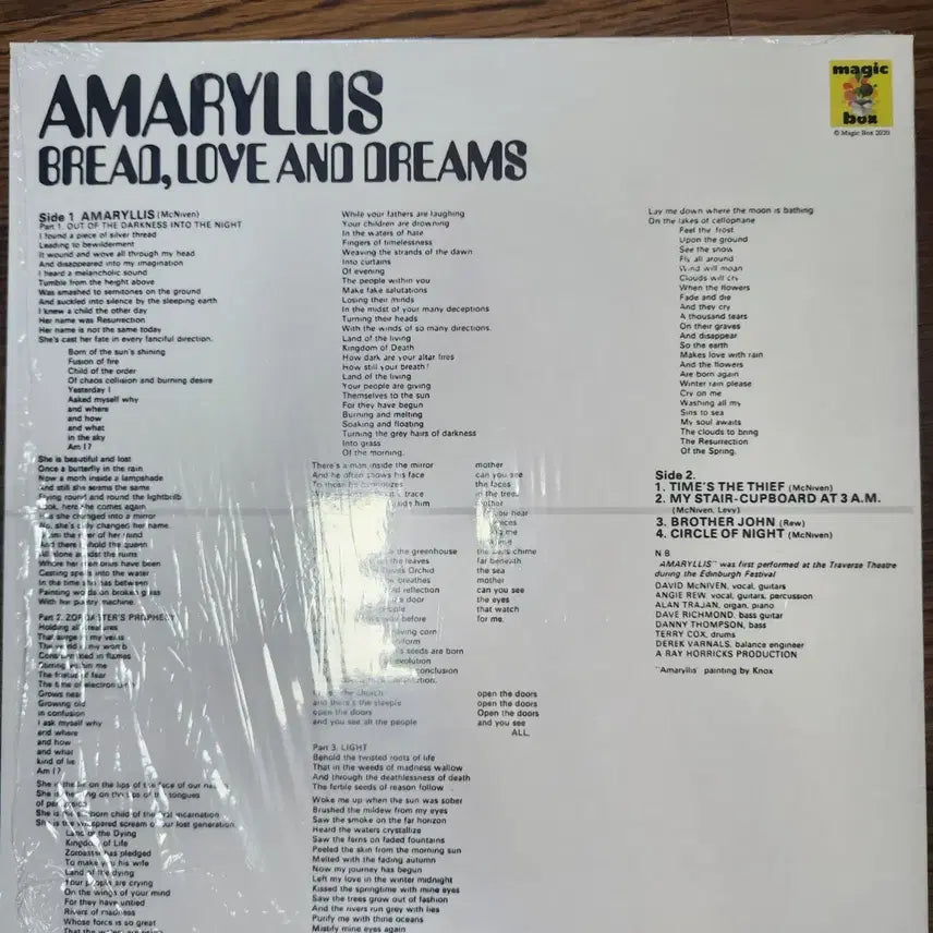 [BUNJANG] Bread, Love and Dreams Amaryllis LP (2020 Reissue) / 희귀 해외 수입 lp) Bread, love and dreams - Amaryllis