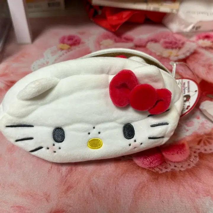 [BUNJANG] Sanrio Hello Kitty Monchhichi Double-Sided Pouch / (정품) 키티 몬치치 양면 파우치