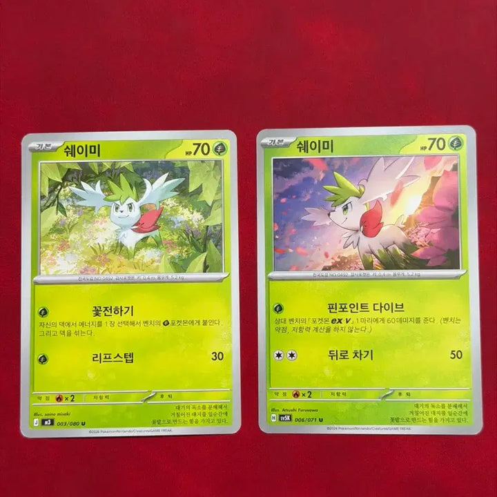 [BUNJANG] Pokemon Card Shaymin 2-Card Set / 귀여운 포켓몬 카드 쉐이미 2장 세트