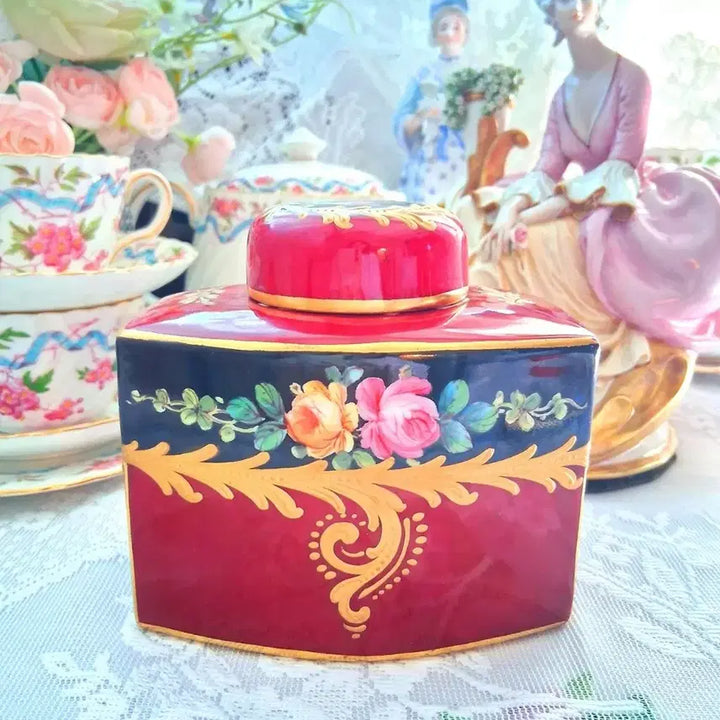 [BUNJANG] French Sevres Antique Tea Caddy / 프랑스 앤틱 세브르 티캐디