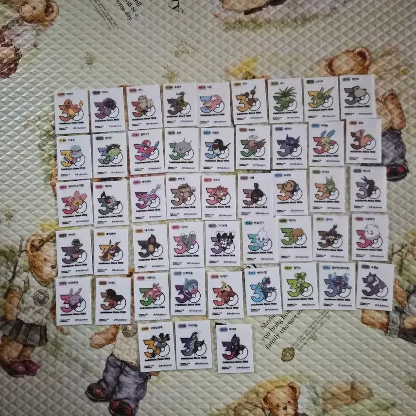 [BUNJANG] Pokemon 30th Anniversary New Logo Seal 48-Piece Bundle Set / 포켓몬 띠부씰 30주년 기념 신상로고씰 1013종중 48종 일괄판매합니다(낱장판매x)