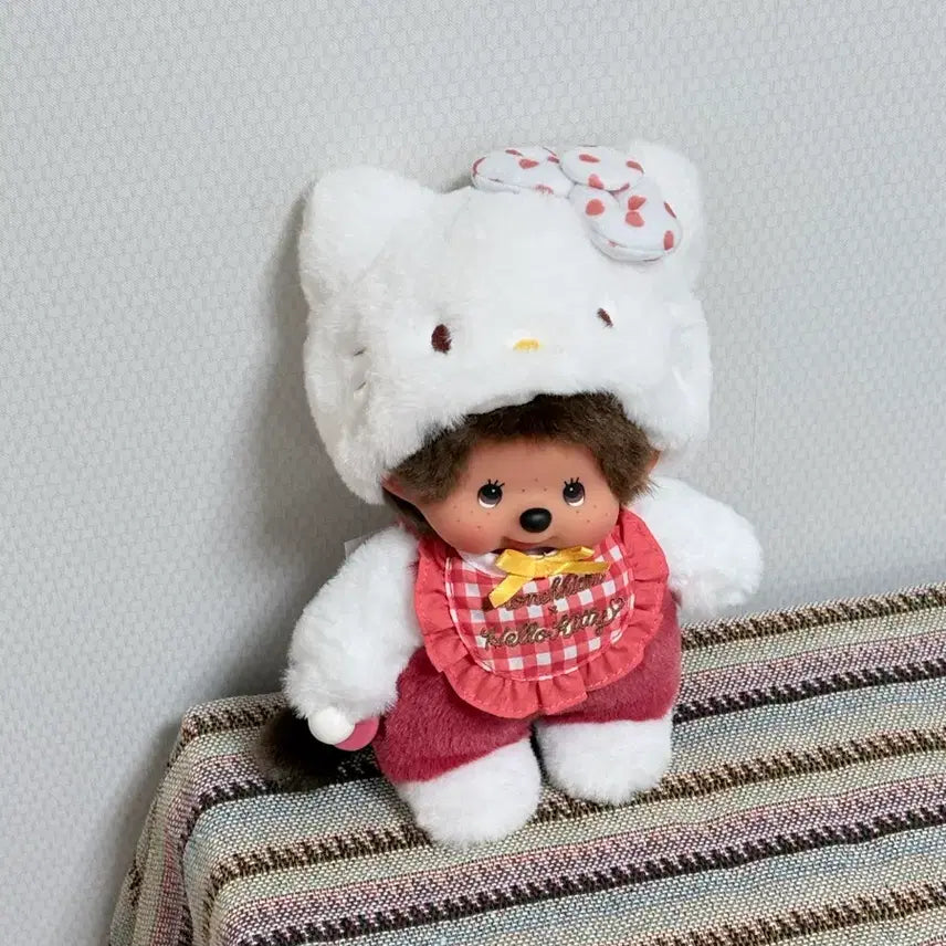 [BUNJANG] Monchhichi Hello Kitty Gingham Check S Doll / 몬치치 헬로키티 깅엄 체크 S 인형