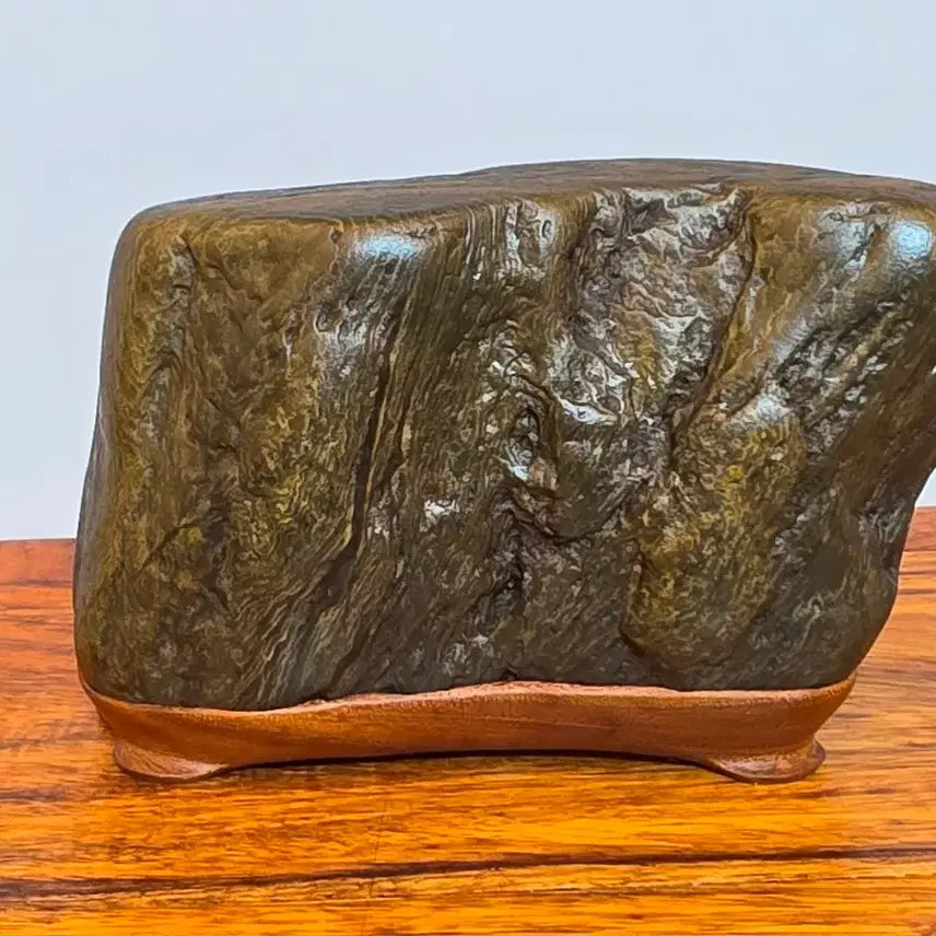 [BUNJANG] Namhangang Choco Mi Seok Stone with Stand / 26090611 석질과 주름 변화가 환상적이고 대가 잘 잡힌 남한강 초코미석 수석 팝니다 일석 좌대