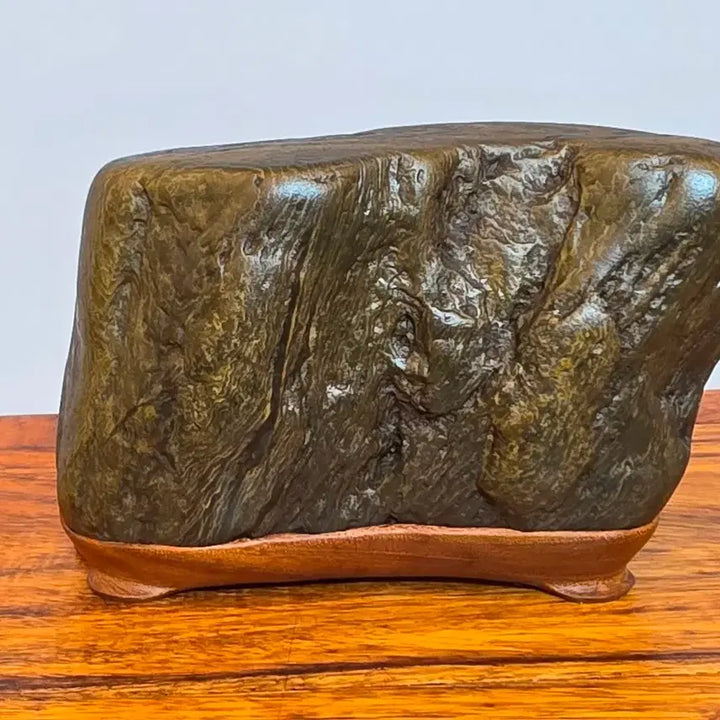 [BUNJANG] Namhangang Choco Mi Seok Stone with Stand / 26090611 석질과 주름 변화가 환상적이고 대가 잘 잡힌 남한강 초코미석 수석 팝니다 일석 좌대