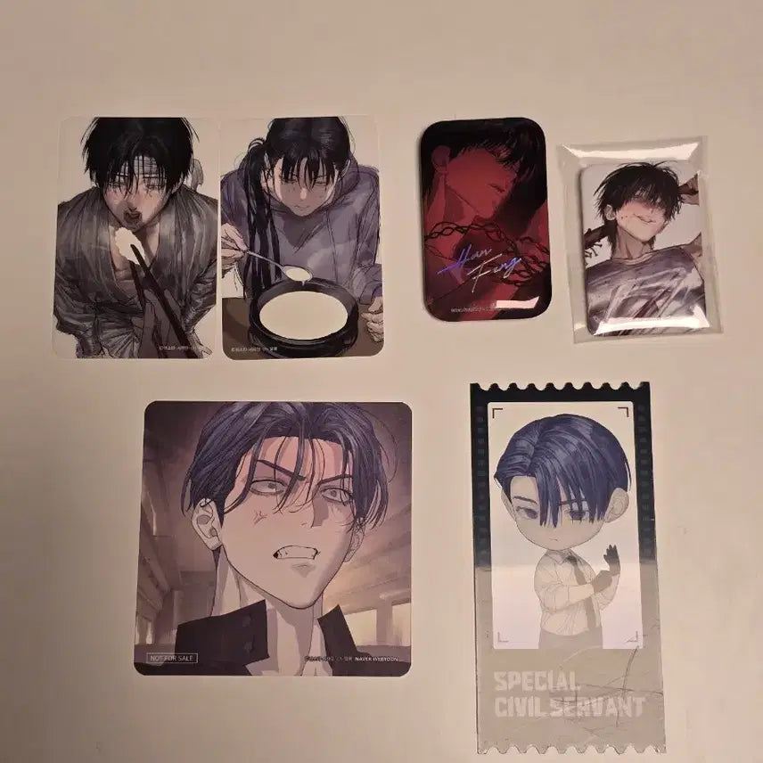 [BUNJANG] Seonwoo Eden Celadon Porcelain Collaboration Square Can Badge Bundle Set / 별정직 공무원 콜라보 카페 상하이 팝업 굿즈 일괄