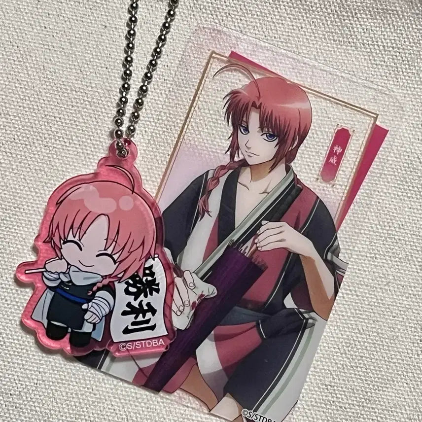 [BUNJANG] Gintama Kamui Support Acrylic Keychain &amp; Weapon Cleaning Clear Card Bundle Set / 은혼) 카무이 응원 아크릴 키링, 무기 손질 클리어 카드 일괄