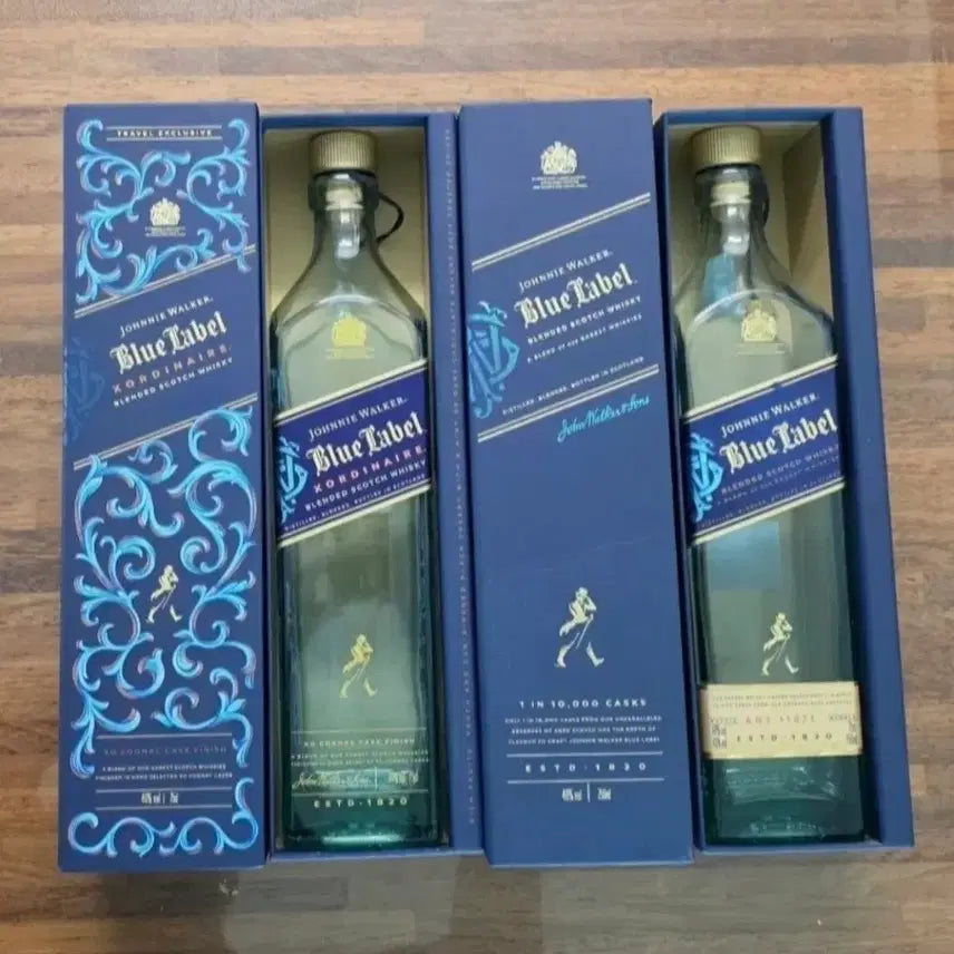 [BUNJANG] Johnnie Walker Blue Label Whiskey Empty Bottles Set (2 Bottles) / 조니워커 블루라벨 위스키 공병 2병 세트