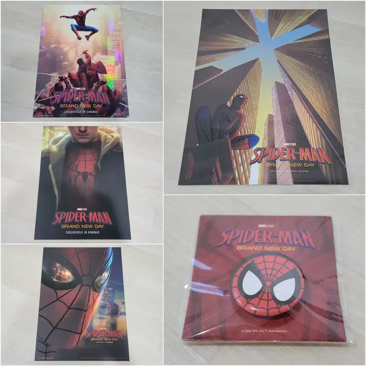 [BUNJANG] Spiderman 3-Set: Key Visual Poster, Cine Archive Poster, Pin Badge / [전용박스 안전포장] 스파이더맨 3종 세트 (키비쥬얼 포스터+시네 아카이브 포스터+핀뱃지)