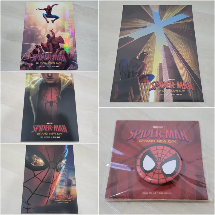[BUNJANG] Spiderman 3-Set: Key Visual Poster, Cine Archive Poster, Pin Badge / [전용박스 안전포장] 스파이더맨 3종 세트 (키비쥬얼 포스터+시네 아카이브 포스터+핀뱃지)