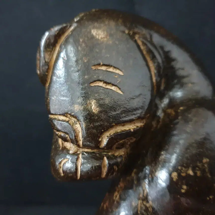 [BUNJANG] Antique Celadon Tiger Head Statue / (수원만물)출토 고급 고옥 호랑이상