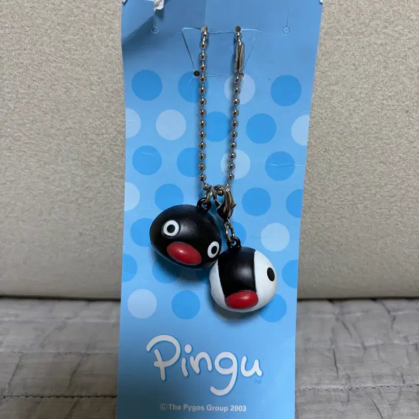 [BUNJANG] Pingu Pinguin Face Bell Keychain / 핑구 핑가 얼굴 방울 키링