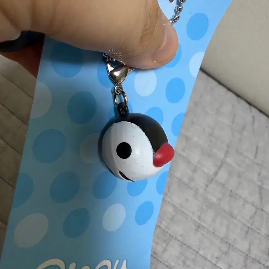 [BUNJANG] Pingu Pinguin Face Bell Keychain / 핑구 핑가 얼굴 방울 키링