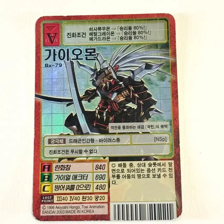[BUNJANG] Digimon Card Gaiomon / 구 디지몬 카드 가이오몬