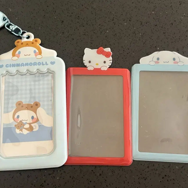 [BUNJANG] Sanrio Cinnamoroll &amp; Hello Kitty Cheki Holder Keychain Bundle Set / 일괄) 산리오 체키홀더 키링 + 포토카드 홀더 시나모롤 헬로키티
