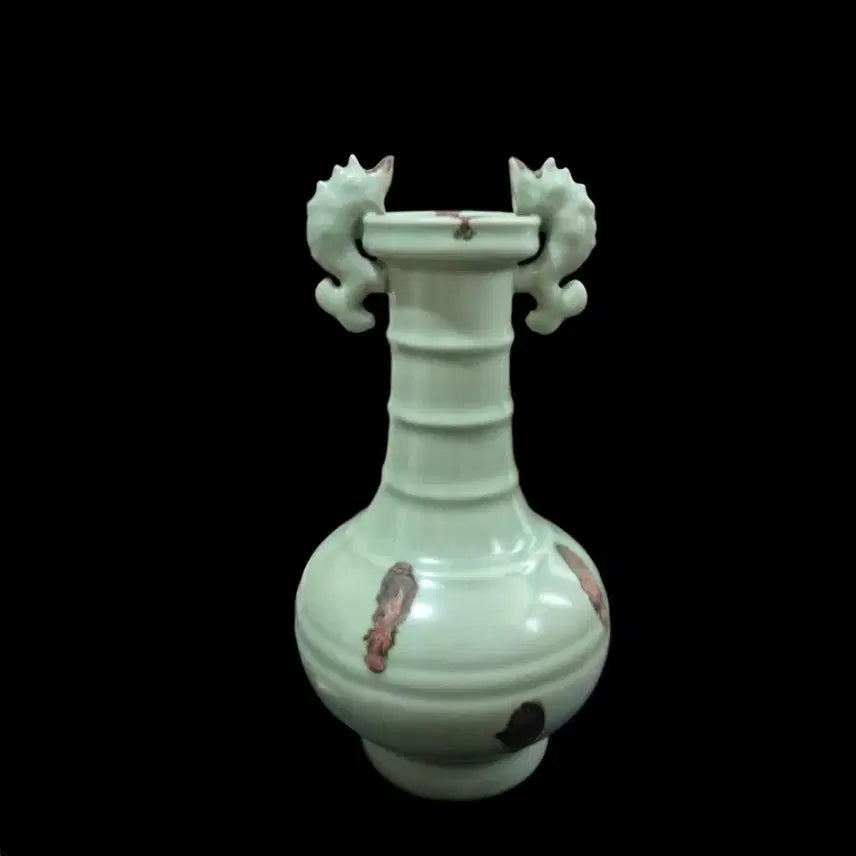 [BUNJANG] Longquan Celadon Porcelain Vase with Koi Decoration / 중국도자기 용천요