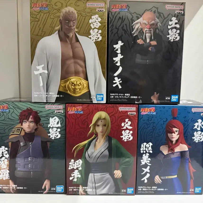 [BUNJANG] Naruto Shippuden Five Kage Gathering - Tsunade, Mei, Gaara, Onoki, A - Bundle Set (Sealed) / [미개봉,일괄] 나루토 오카게 집결 - 츠나데,메이,가아라,오오노키,에이 일괄