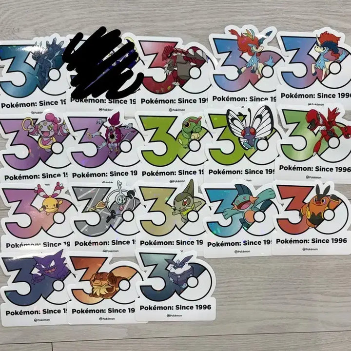 [BUNJANG] Pokemon 30th Anniversary Sticker Set / 포켓몬스터 30주년 스티커 교환 디아루가 후파 버터플 늪짱이 차오꿀 고우스트 클레피 그란돈
