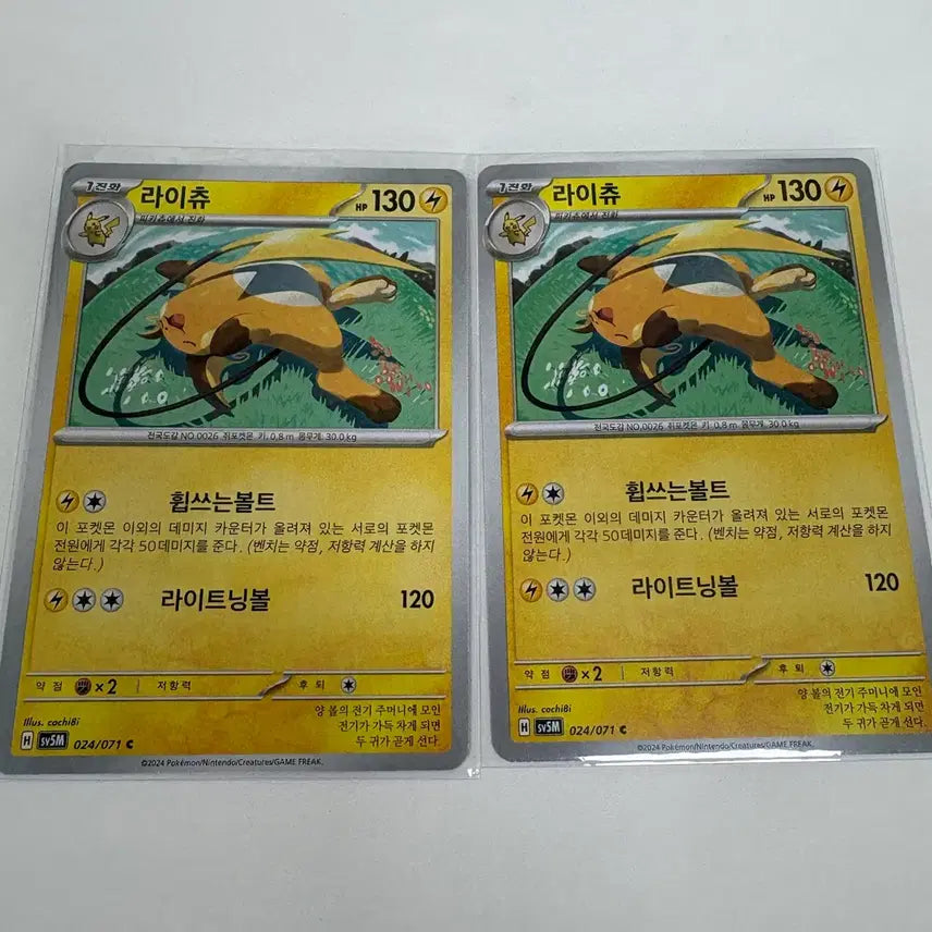 [BUNJANG] Pokemon Card Raichu C (2 Cards) / 포켓몬카드 라이츄 C 2장