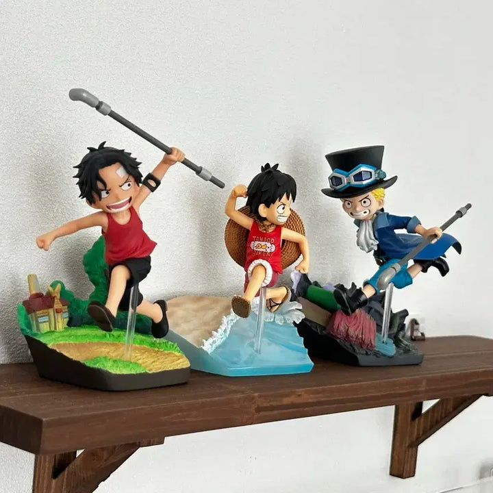 [BUNJANG] One Piece GEM Run Run Run Ace, Luffy, Sabo ASL Figure Bundle Set / 원피스 gem run run run 런런런 에이스 루피 사보 ASL 메가하우스 피규어 일괄
