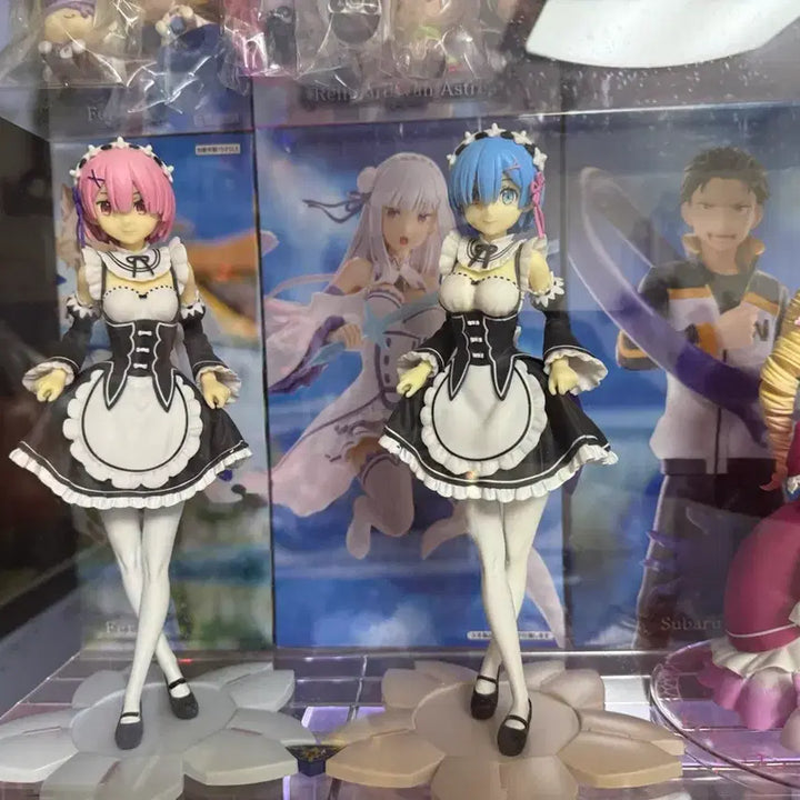 [BUNJANG] Re:Zero Rem &amp; Ram Curtsey Figure Set - Sega (2 Types) / 개봉품 리제로 렘 람 curtsey 피규어 세가 2종 일괄