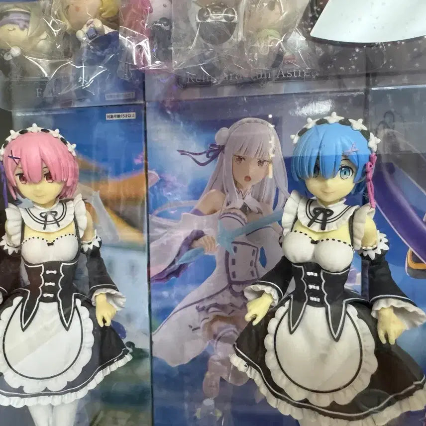 [BUNJANG] Re:Zero Rem &amp; Ram Curtsey Figure Set - Sega (2 Types) / 개봉품 리제로 렘 람 curtsey 피규어 세가 2종 일괄