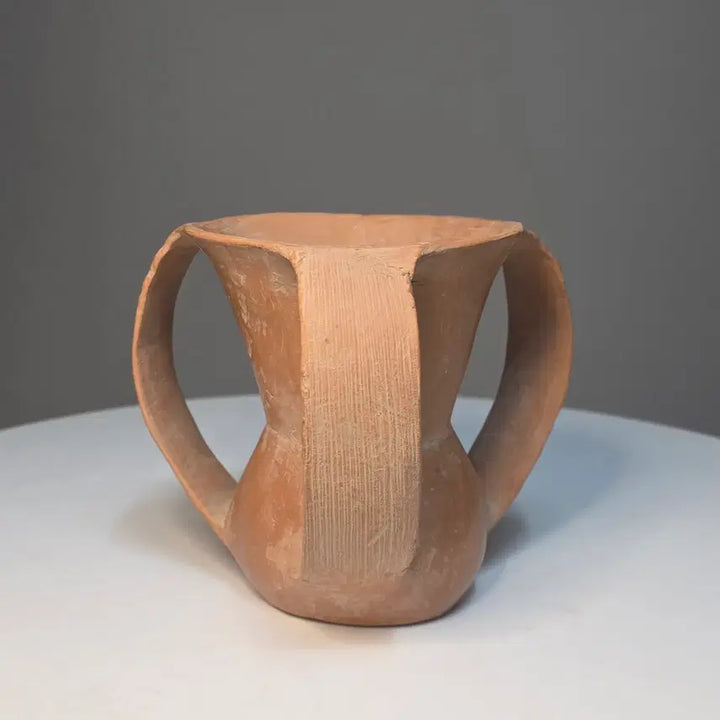 [BUNJANG] Neolithic Red Pottery Cup with Three Handles / 신석기 붉은토기잔