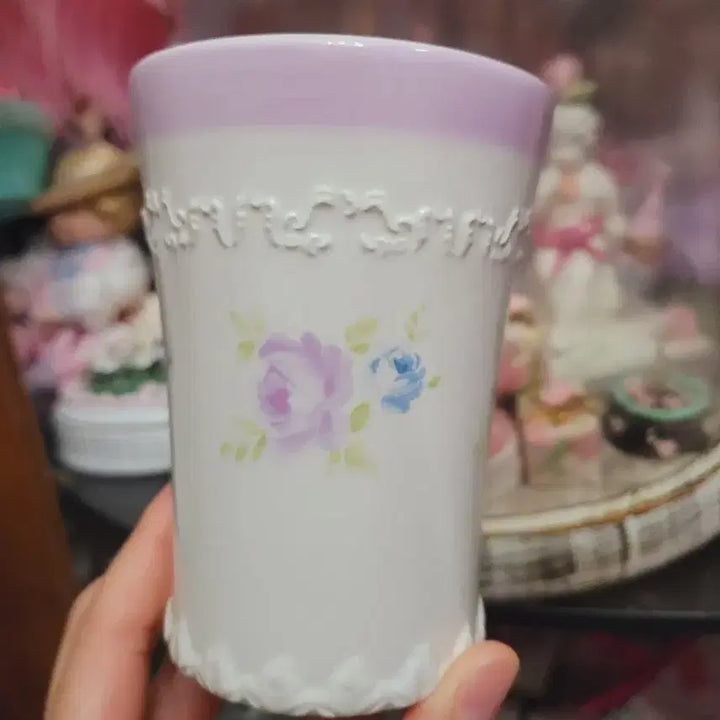 [BUNJANG] Vintage Floral Cup Lavender / 빈티지 플로랄컵 라벤더 수입