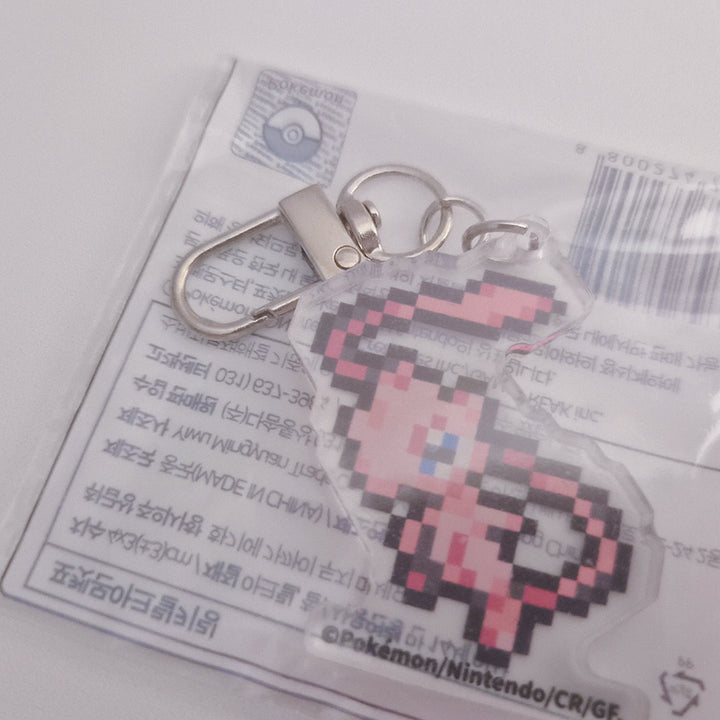 [BUNJANG] CU x Pokémon Pixel Acrylic Keychain Set with Mew Finger Puppet / CU 포켓몬 픽셀 아크링 키링 뮤 손가락 인형 피규어