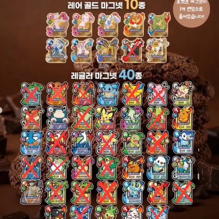 [BUNJANG] Pokemon Choco Chip Cookie Magnet - Mint Condition Sealed / 포켓몬 초코칩 몬스터 쿠키 마그넷 1, 2 교환