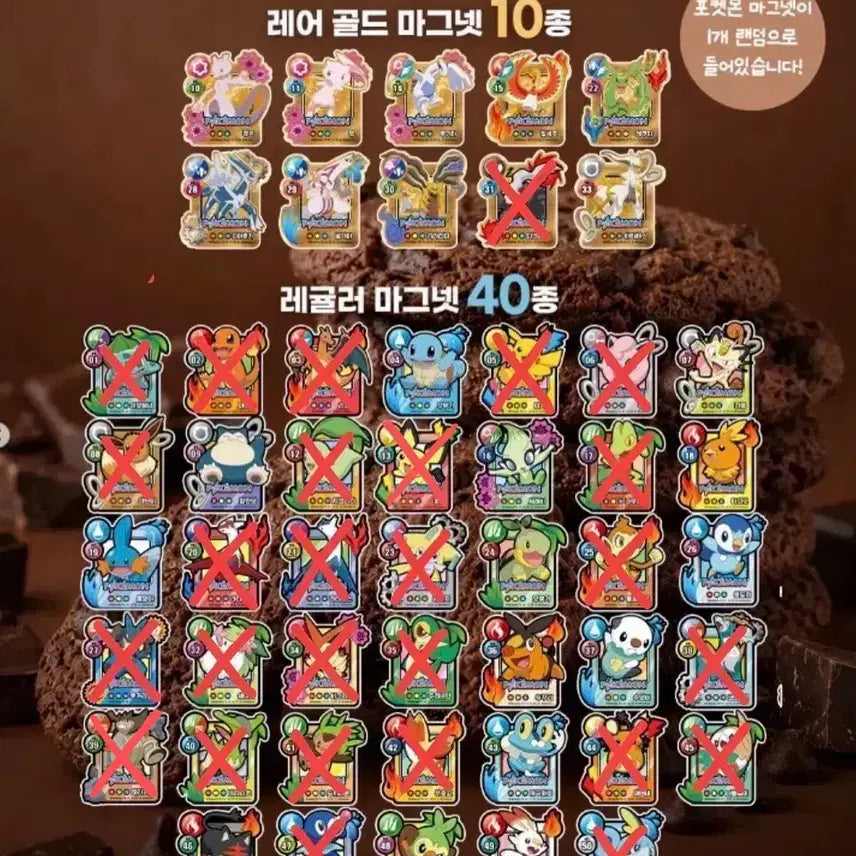 [BUNJANG] Pokemon Choco Chip Cookie Magnet - Mint Condition Sealed / 포켓몬 초코칩 몬스터 쿠키 마그넷 1, 2 교환