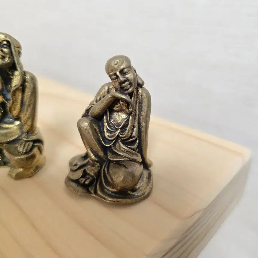 [BUNJANG] Bronze Nahan Statue Bundle (2 pcs) / 호신불 동불상 나한 독성 나반존자 미니불상 2점 일괄