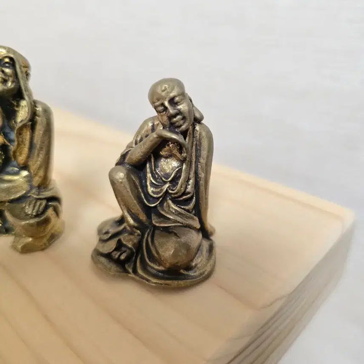 [BUNJANG] Bronze Nahan Statue Bundle (2 pcs) / 호신불 동불상 나한 독성 나반존자 미니불상 2점 일괄