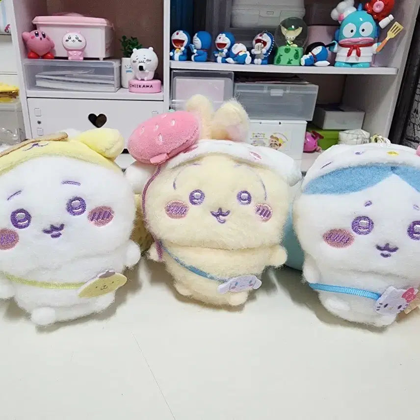 [BUNJANG] Sanrio x Monjikku Collaboration Plush Keychain Bundle Set / (새상품)먼작귀 산리오 콜라보 인형 키링 3개일괄