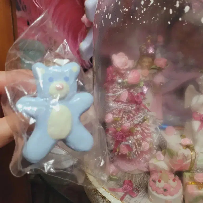 [BUNJANG] Pastel Blue Teddy Bear Drawer Knob / 파스텔 블루 테디베어 수입 서랍 손잡이