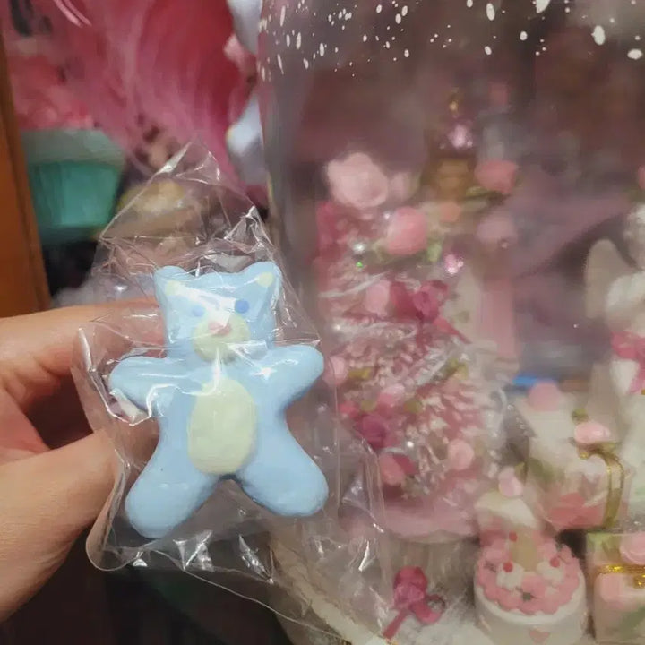 [BUNJANG] Pastel Blue Teddy Bear Drawer Knob / 파스텔 블루 테디베어 수입 서랍 손잡이
