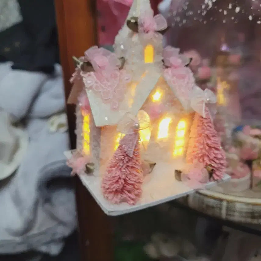 [BUNJANG] Sparkling Pink House Imported Ornament / 반짝이는 핑크 하우스 수입 오너먼트