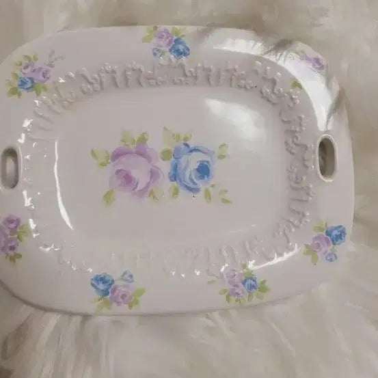 [BUNJANG] Imported shabby rose pattern plate set / 수입 쉐비로즈 패턴 세트