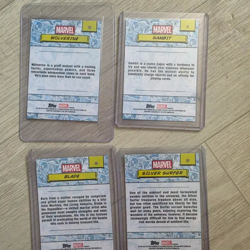 [BUNJANG] Marvel Sapphire Cards Wolverine Gambit Blade Silver Surfer / 마블 사파이어 카드 울버린 갬빗 블레이드 실버서퍼