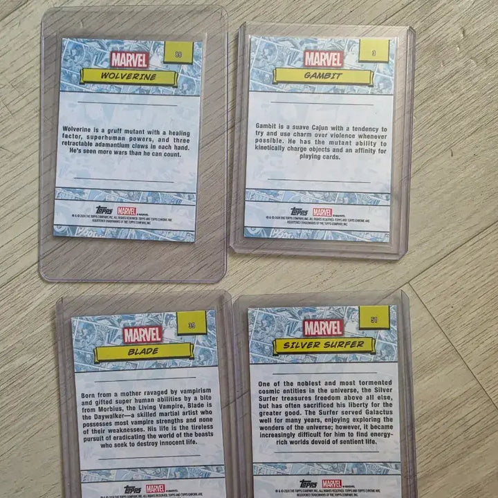 [BUNJANG] Marvel Sapphire Cards Wolverine Gambit Blade Silver Surfer / 마블 사파이어 카드 울버린 갬빗 블레이드 실버서퍼