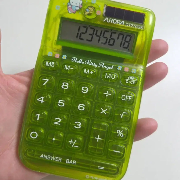 [BUNJANG] Sanrio Classic Kitty Angel Kitty Tiny Charm Calculator Transparent Calculator / 고전키티 엔젤키티 타이니참 계산기 키티계산기 투명계산기