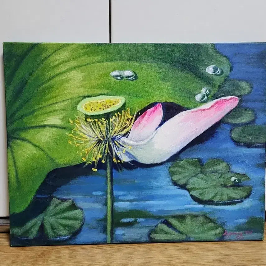 [BUNJANG] Lotus Oil Painting / 연꽃 유화 그림 1점