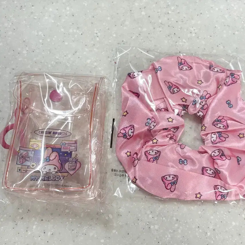 [BUNJANG] Sanrio My Melody Pouch Scrunchie Set / 산리오 올리브영 마이멜로디 파우치 스크런치 세트 헤어슈슈