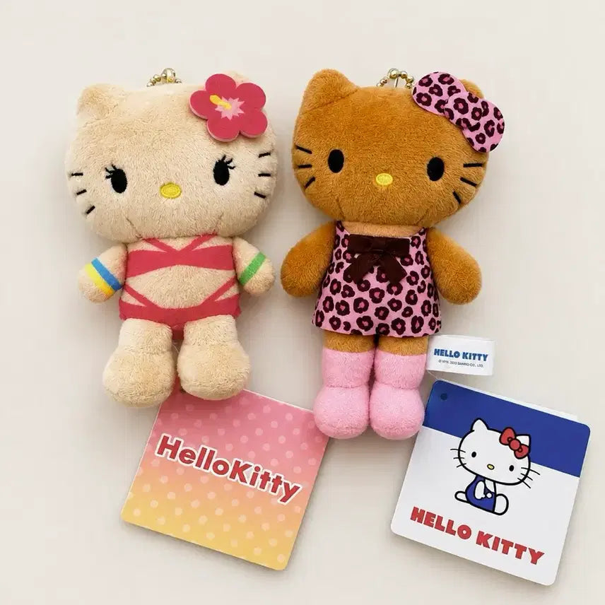 [BUNJANG] Sanrio Hello Kitty Tanning Kitty Plush Charm Set / [일본정품]산리오헬로키티 태닝키티 인형키링 세트