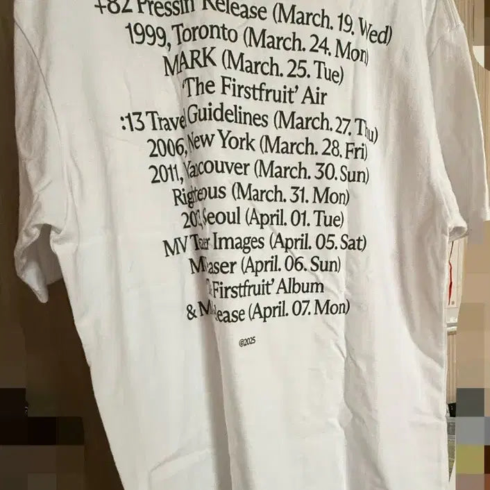 [BUNJANG] MARK THE PUFF Time Table T-Shirt / 마크 타임 테이블 티셔츠